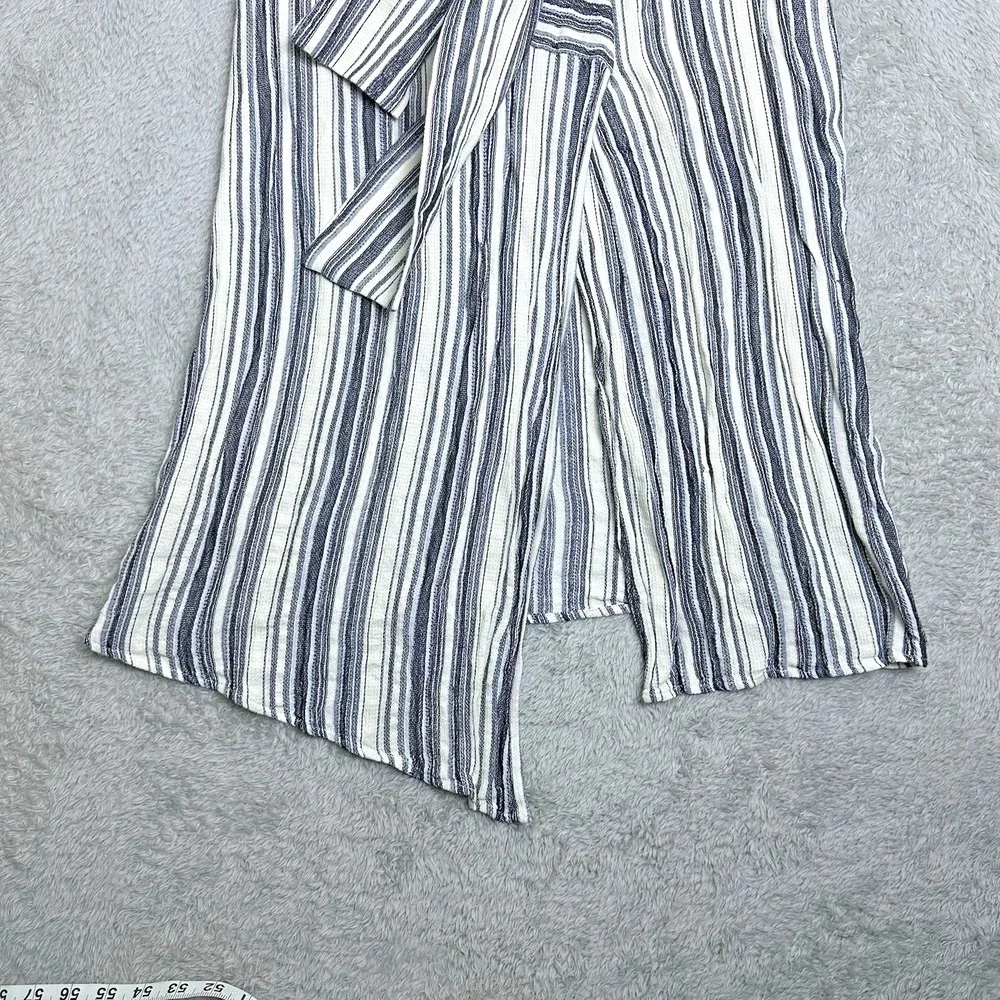 BCBGMAXAZRIA Women's XS Boho Flowy‎ Striped Tie Front Midi Skirt Resort Vacation